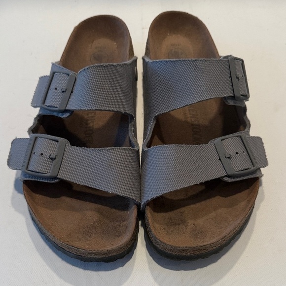 Birkenstock Shoes - Birkenstock Gray Double Strap Sandals